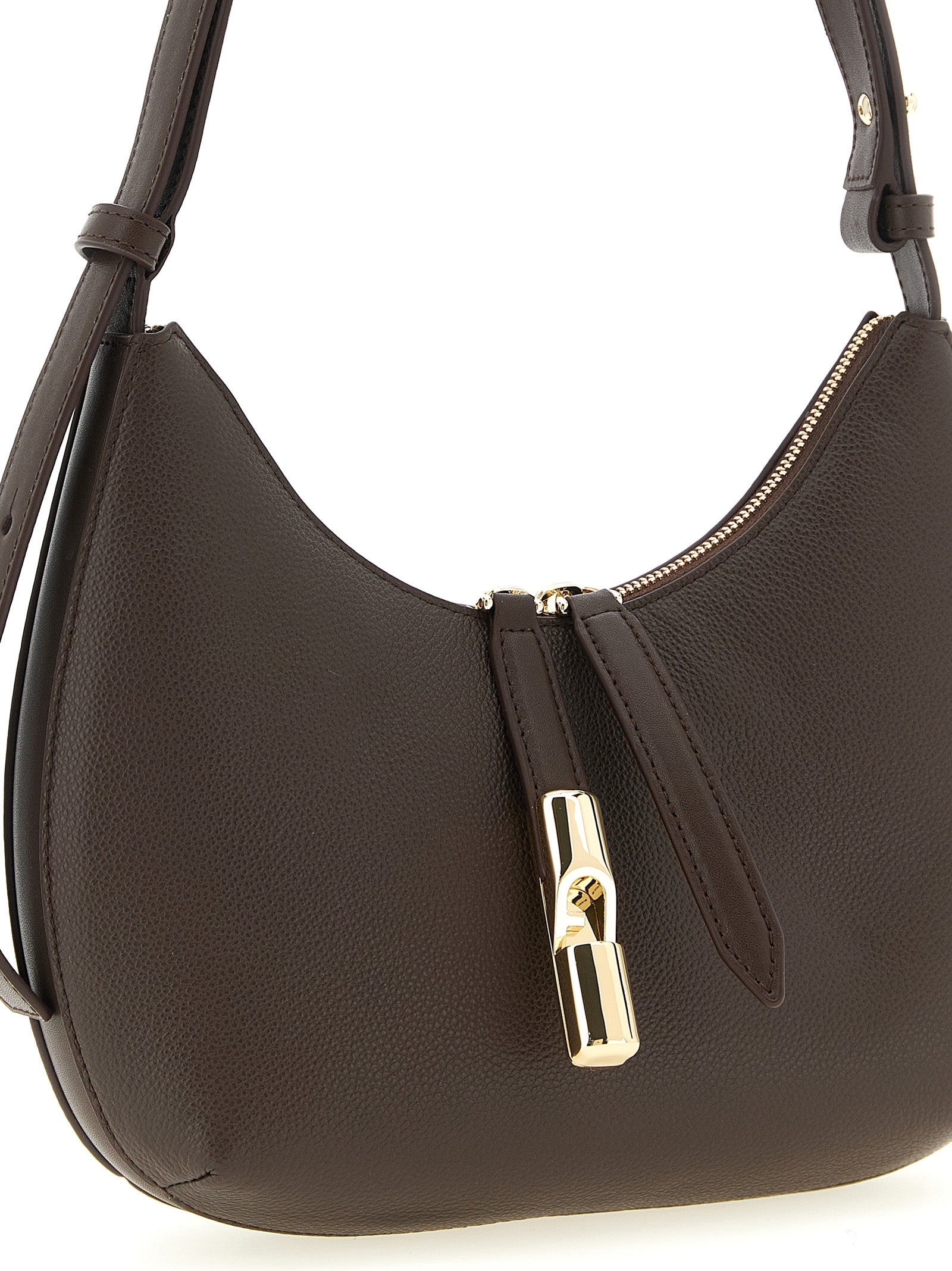 Furla Goccia Small Shoulder Bag Dark Brown