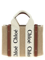 Chloé Woody Mini Tote Bag Linen Beige