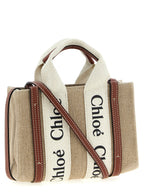 Chloé Woody Mini Tote Bag Linen Beige