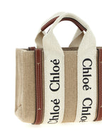 Chloé Woody Mini Tote Bag Linen Beige