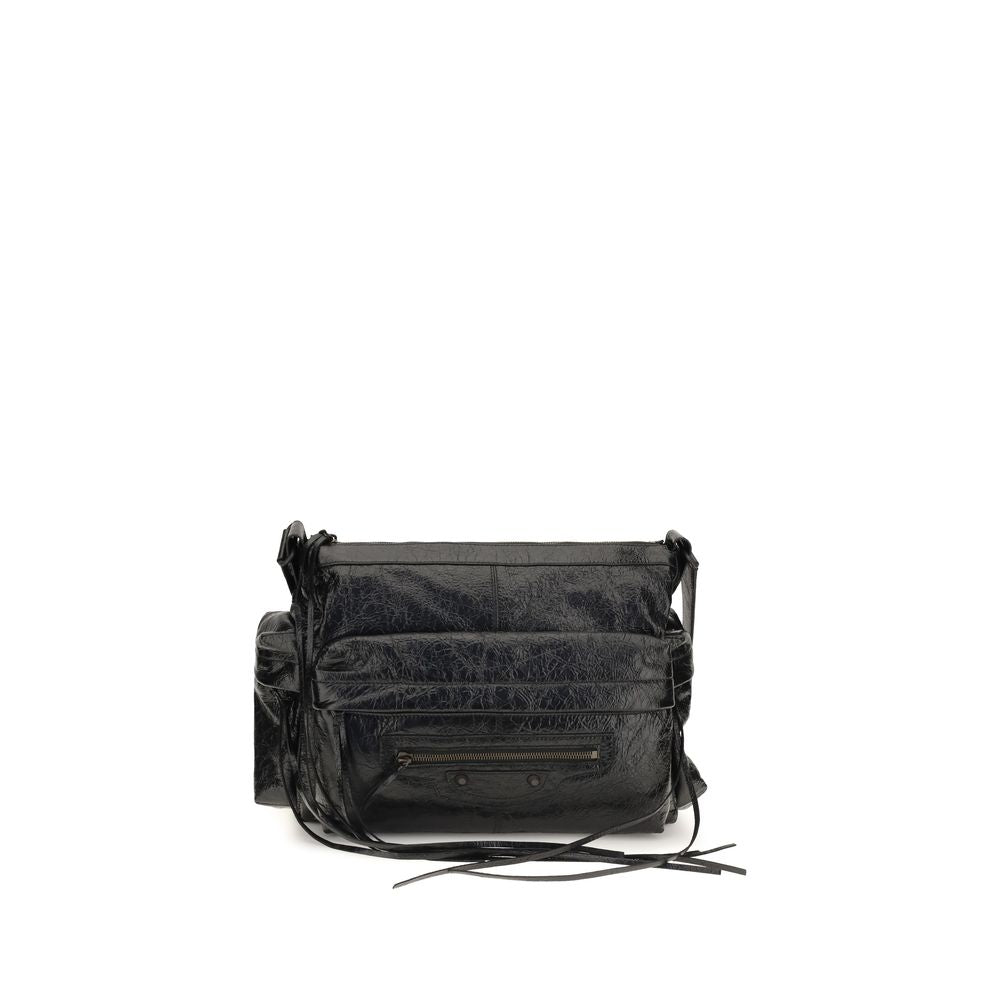 Balenciaga Le City Multipocket Medium Lambskin Shoulder Bag Black