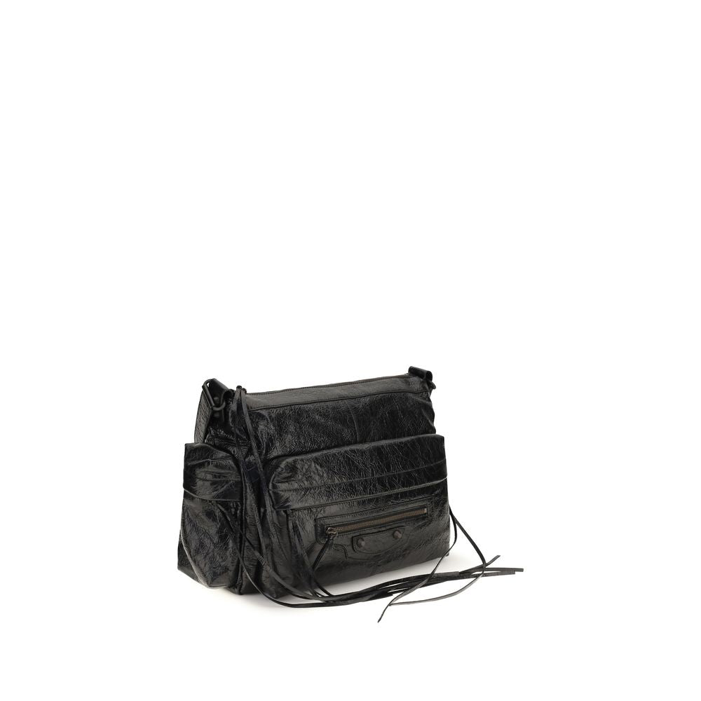 Balenciaga Le City Multipocket Medium Lambskin Shoulder Bag Black
