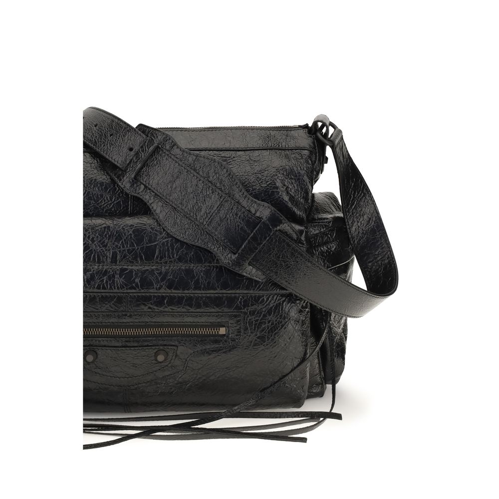Balenciaga Le City Multipocket Medium Lambskin Shoulder Bag Black