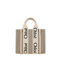 Chloé Woody Small Tote Bag Linen Beige