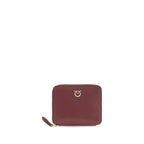 Pinko Love Birds Zip Around Compact Wallet Burgundy
