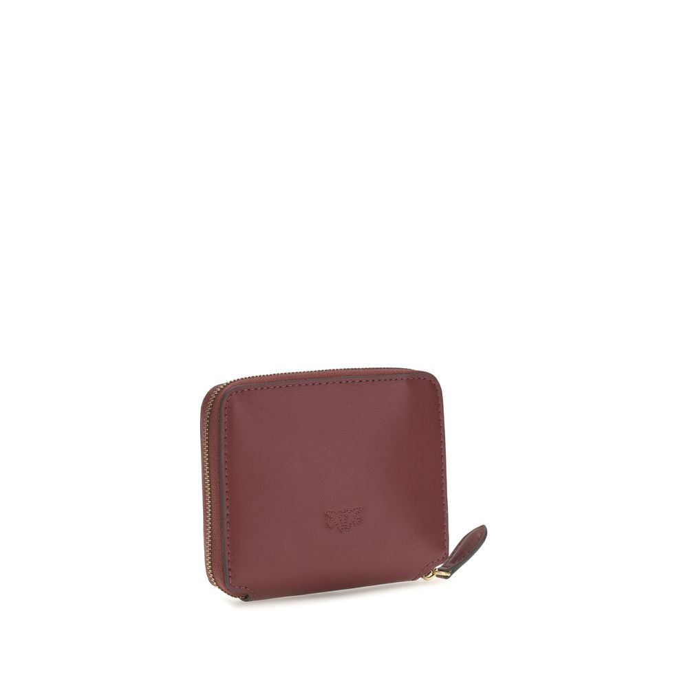 Pinko Love Birds Zip Around Compact Wallet Burgundy