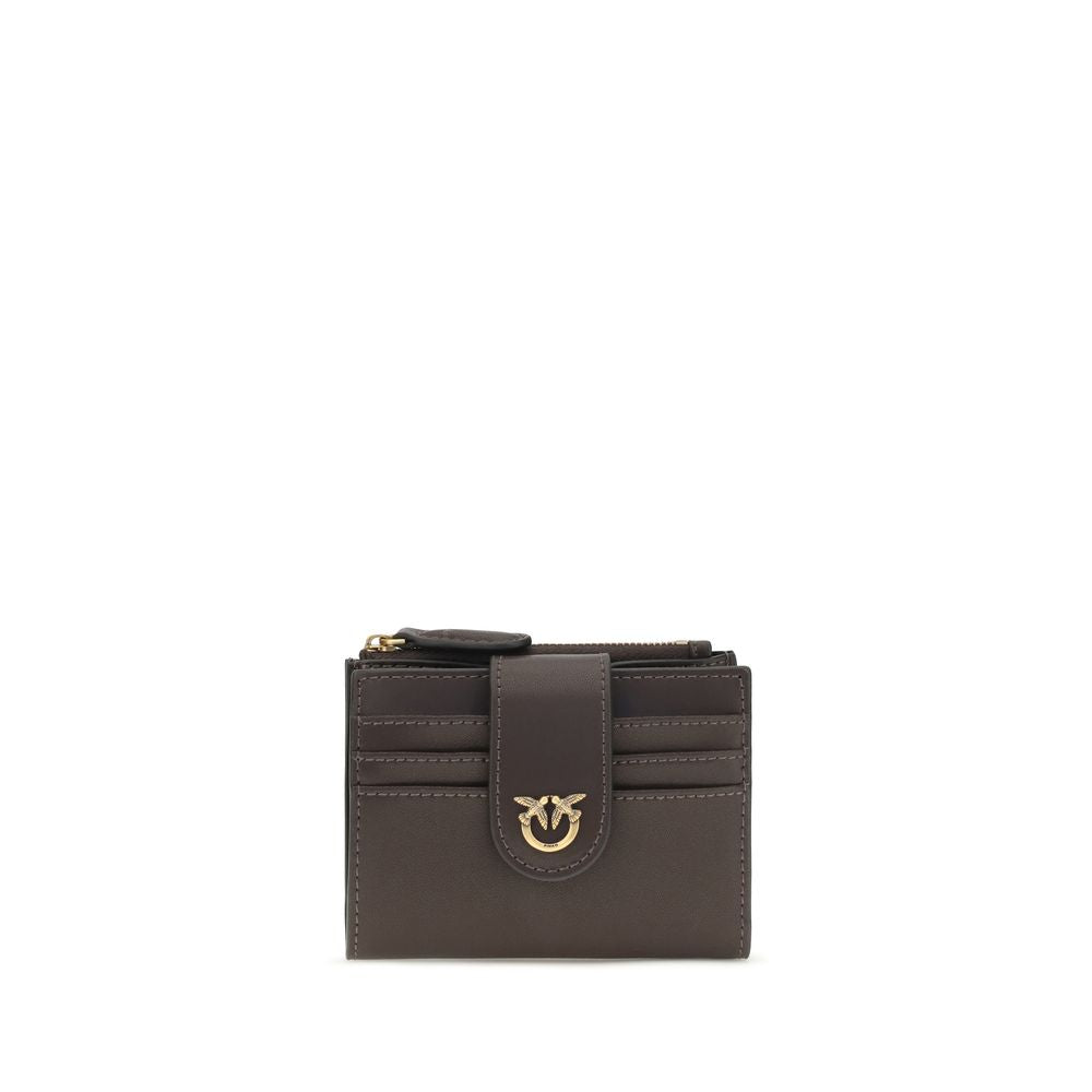 Pinko Love Birds Compact Wallet Dark Taupe