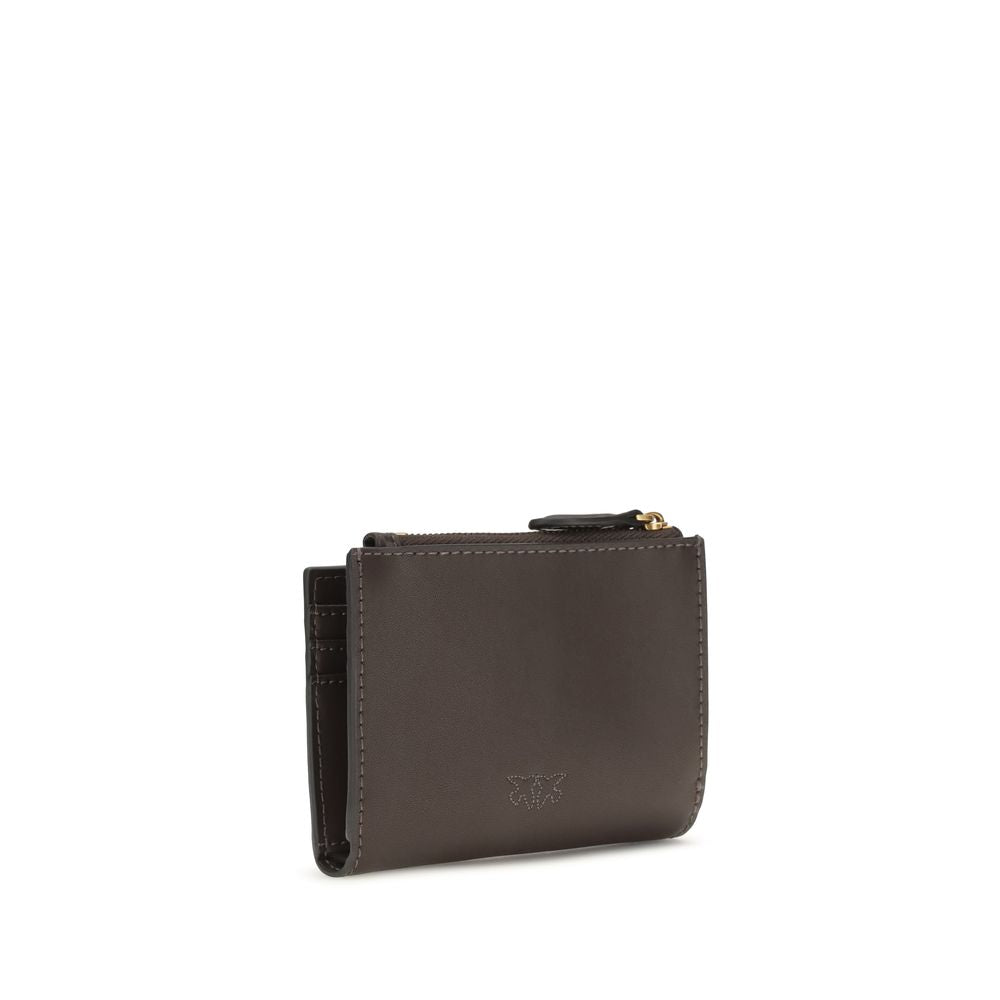 Pinko Love Birds Compact Wallet Dark Taupe