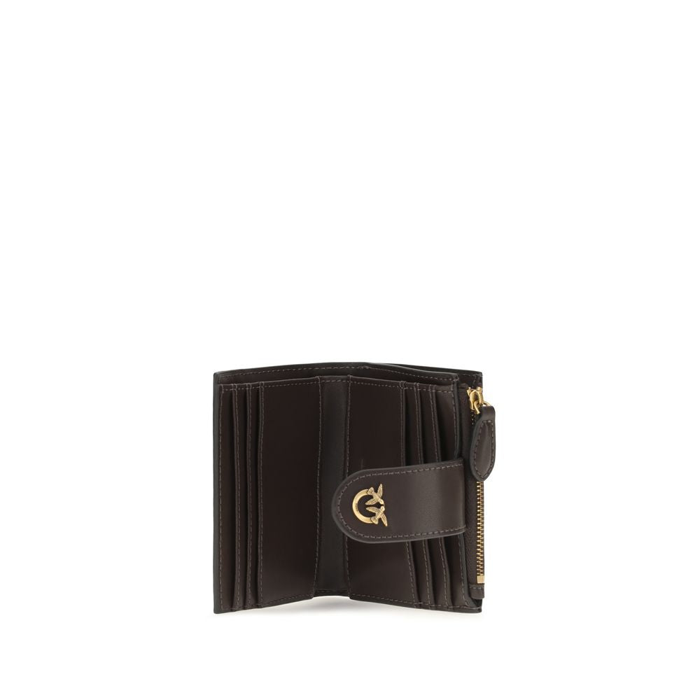 Pinko Love Birds Compact Wallet Dark Taupe