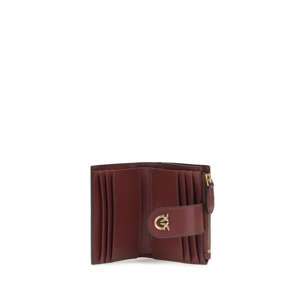Pinko Love Birds Compact Wallet Burgundy