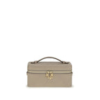 Tory Burch Charlie Mini Leather Beauty Case Taupe