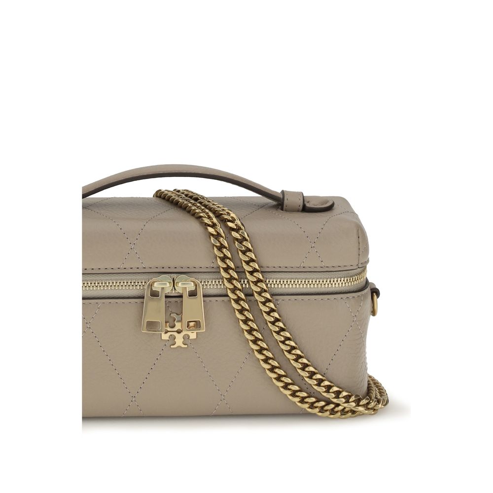 Tory Burch Charlie Mini Leather Beauty Case Taupe