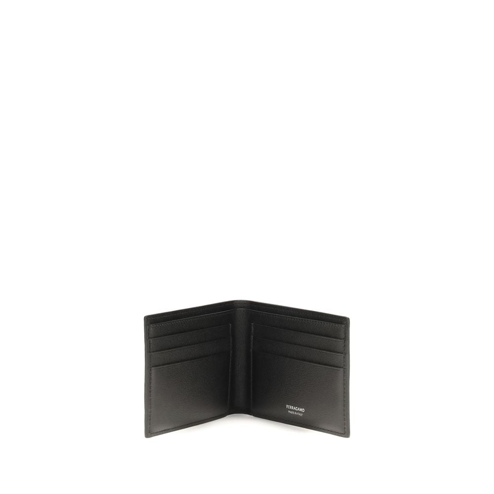 Ferragamo Black Logo Leather Bifold Wallet