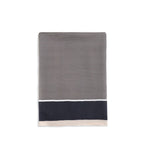 Saint Laurent Cassandre Navy & Ivory Striped Silk Charmeuse Stole