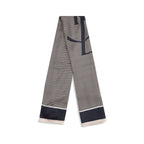 Saint Laurent Cassandre Navy & Ivory Striped Silk Charmeuse Stole