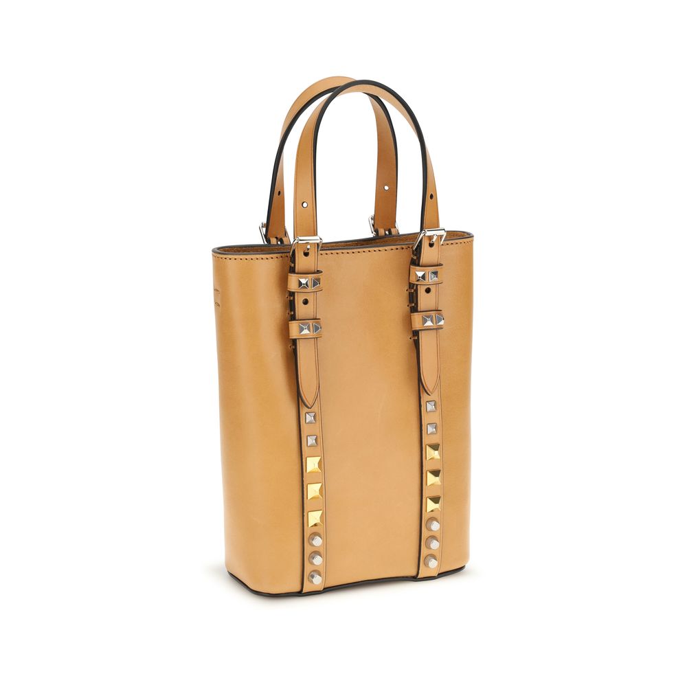 Valentino Garavani Rockstud Mini Tote Bag Tan