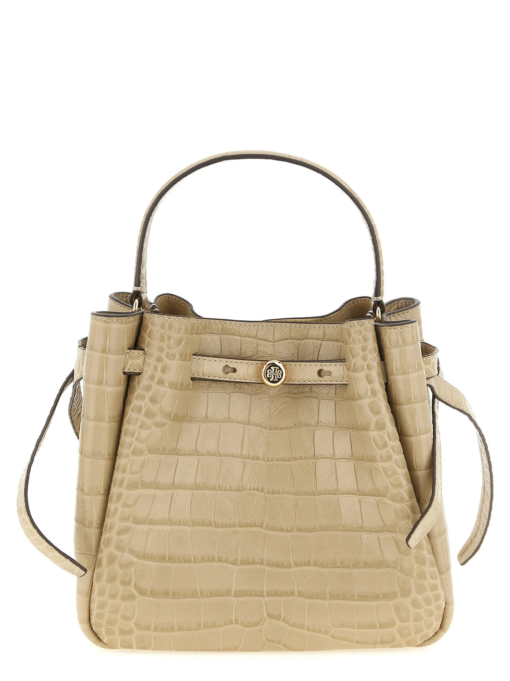 Tory Burch Romy Small Bucket Bag Beige