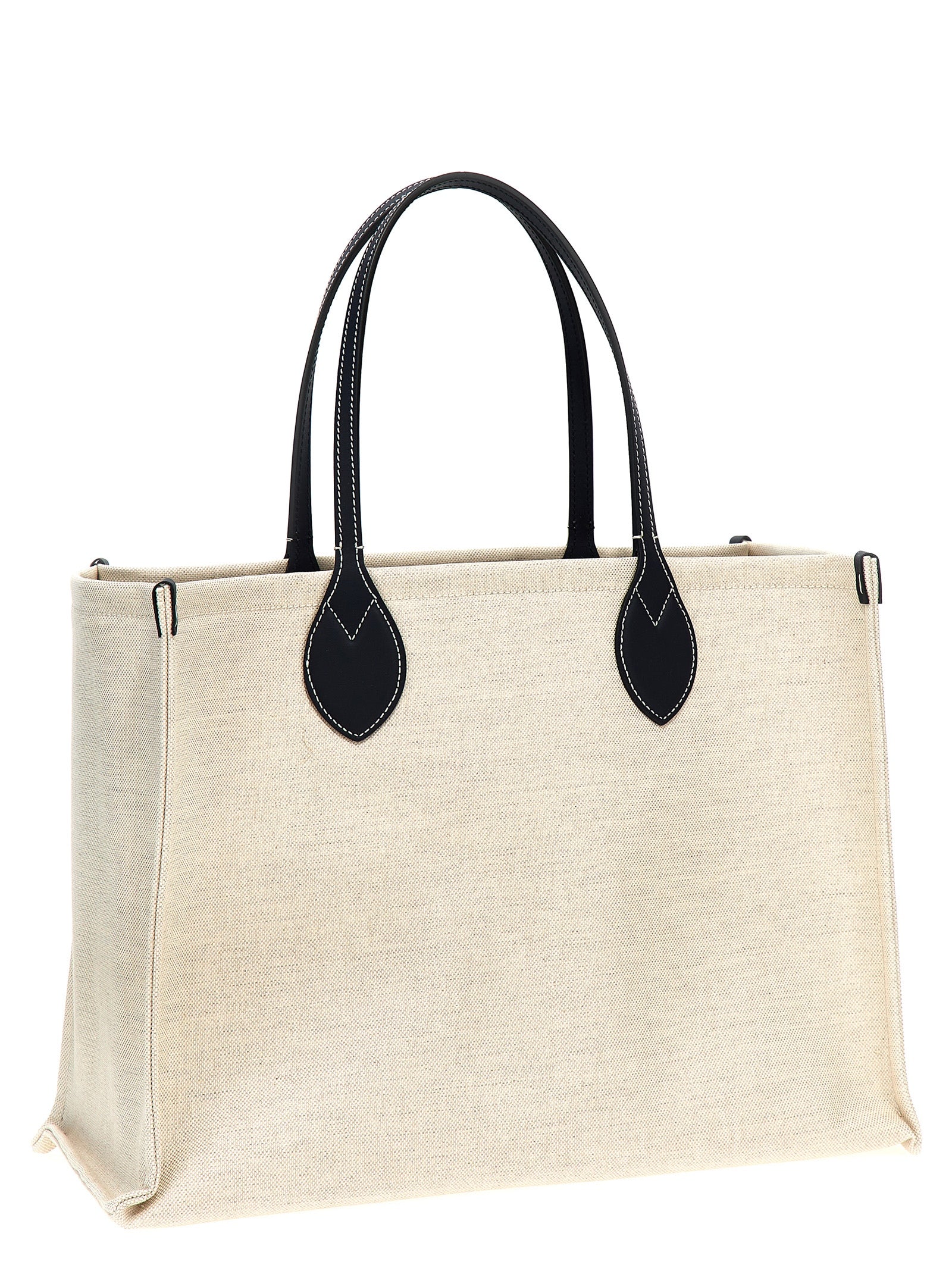 Gucci Logo Medium Canvas Tote Bag Natural Black