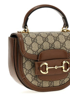Gucci Horsebit 1955 Small Top Handle Bag Beige Ebony