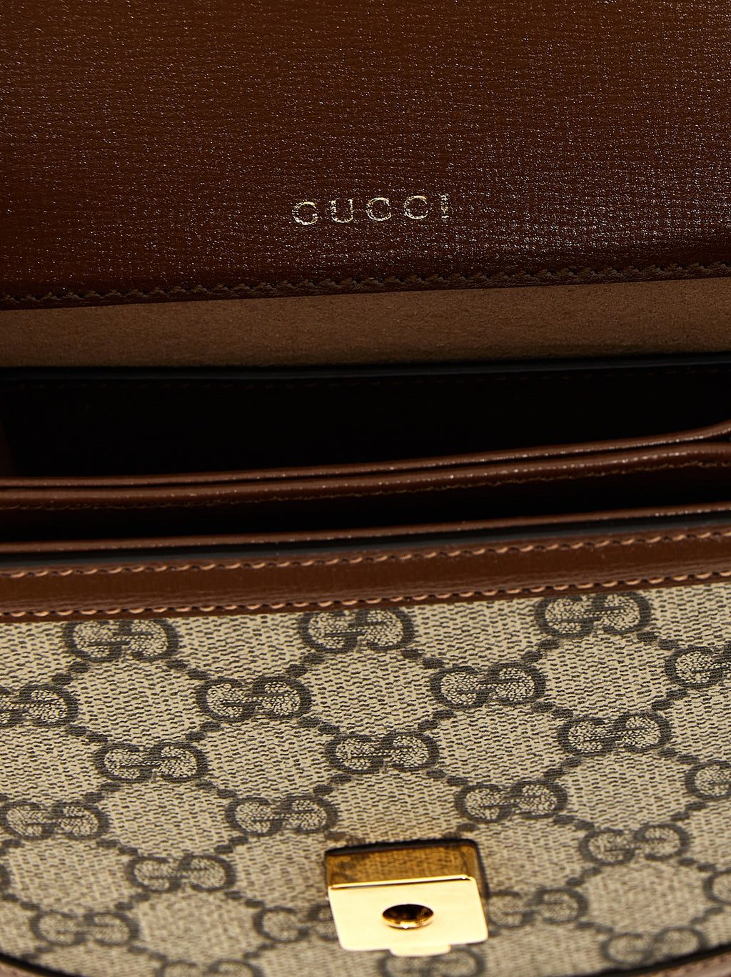 Gucci Horsebit 1955 Small Top Handle Bag Beige Ebony