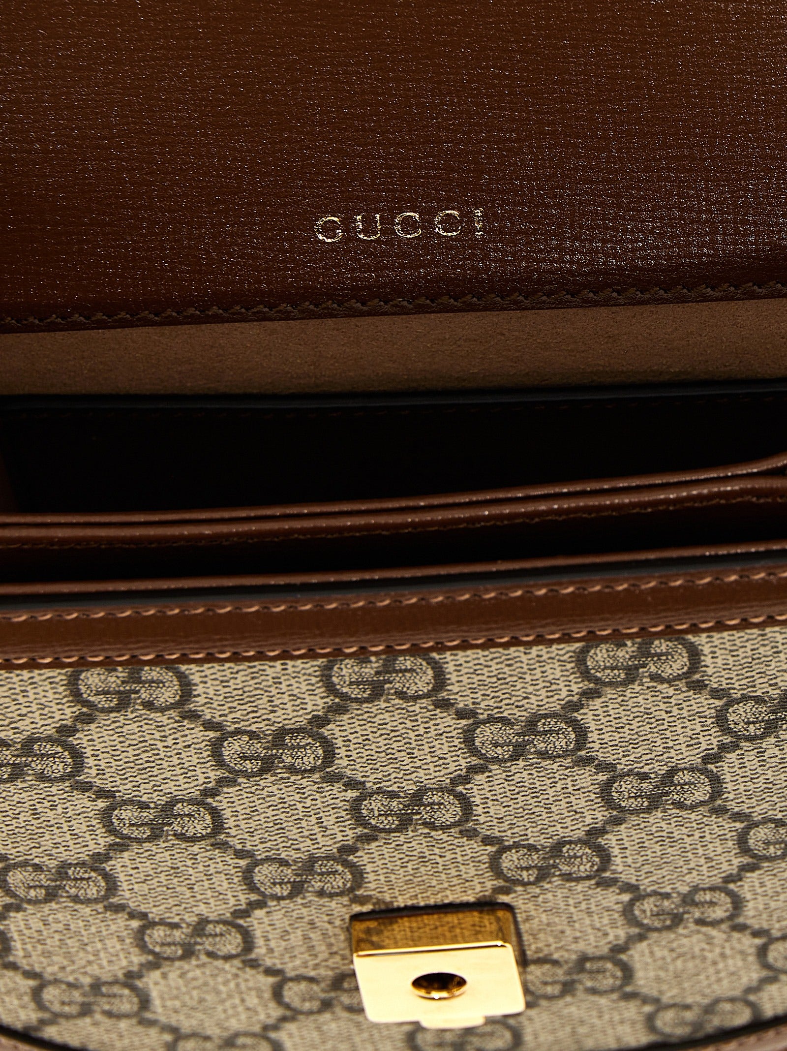 Gucci Horsebit 1955 Small Top Handle Bag Beige Ebony