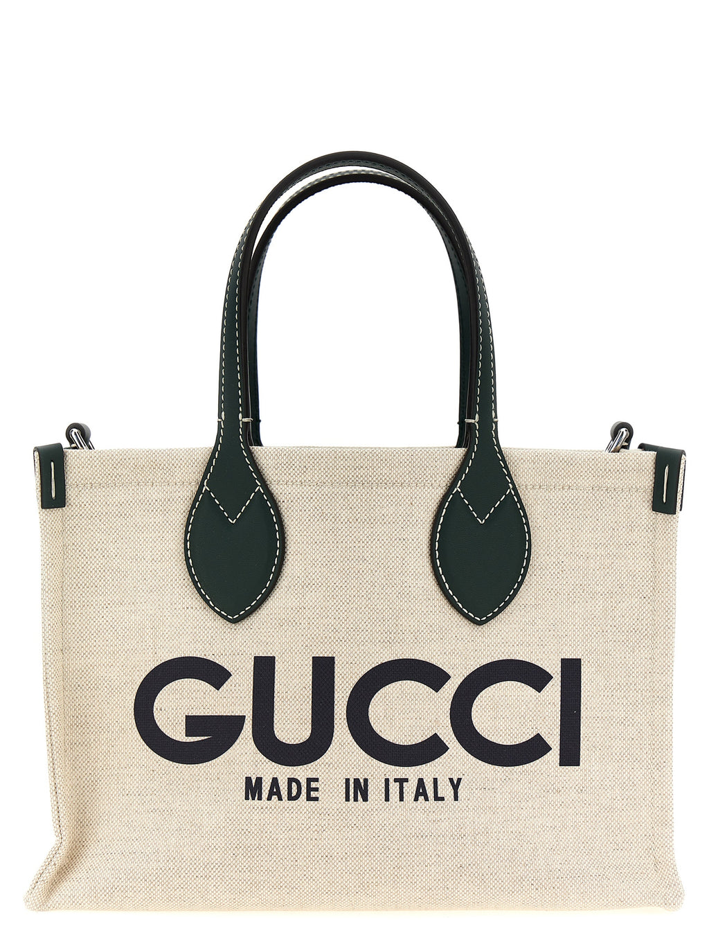 Gucci Logo Mini Canvas Tote Bag Natural Black