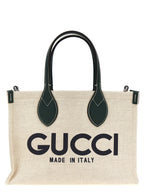 Gucci Logo Mini Canvas Tote Bag Natural Black