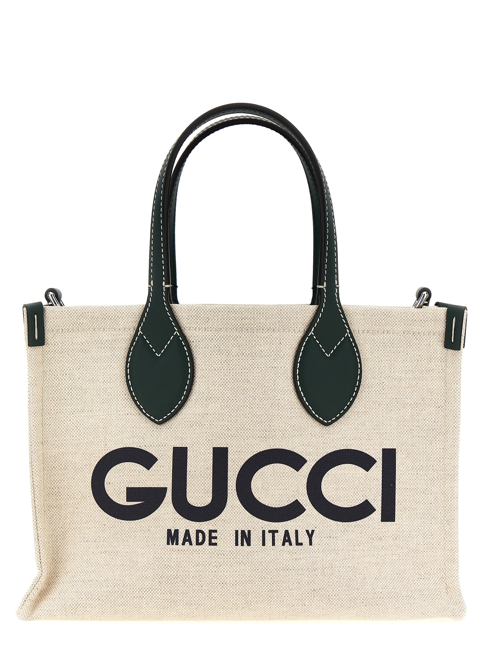 Gucci Logo Mini Canvas Tote Bag Natural Black