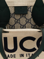 Gucci Logo Mini Canvas Tote Bag Natural Black