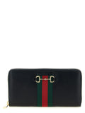Gucci Horsebit Web Zip Around Wallet Black