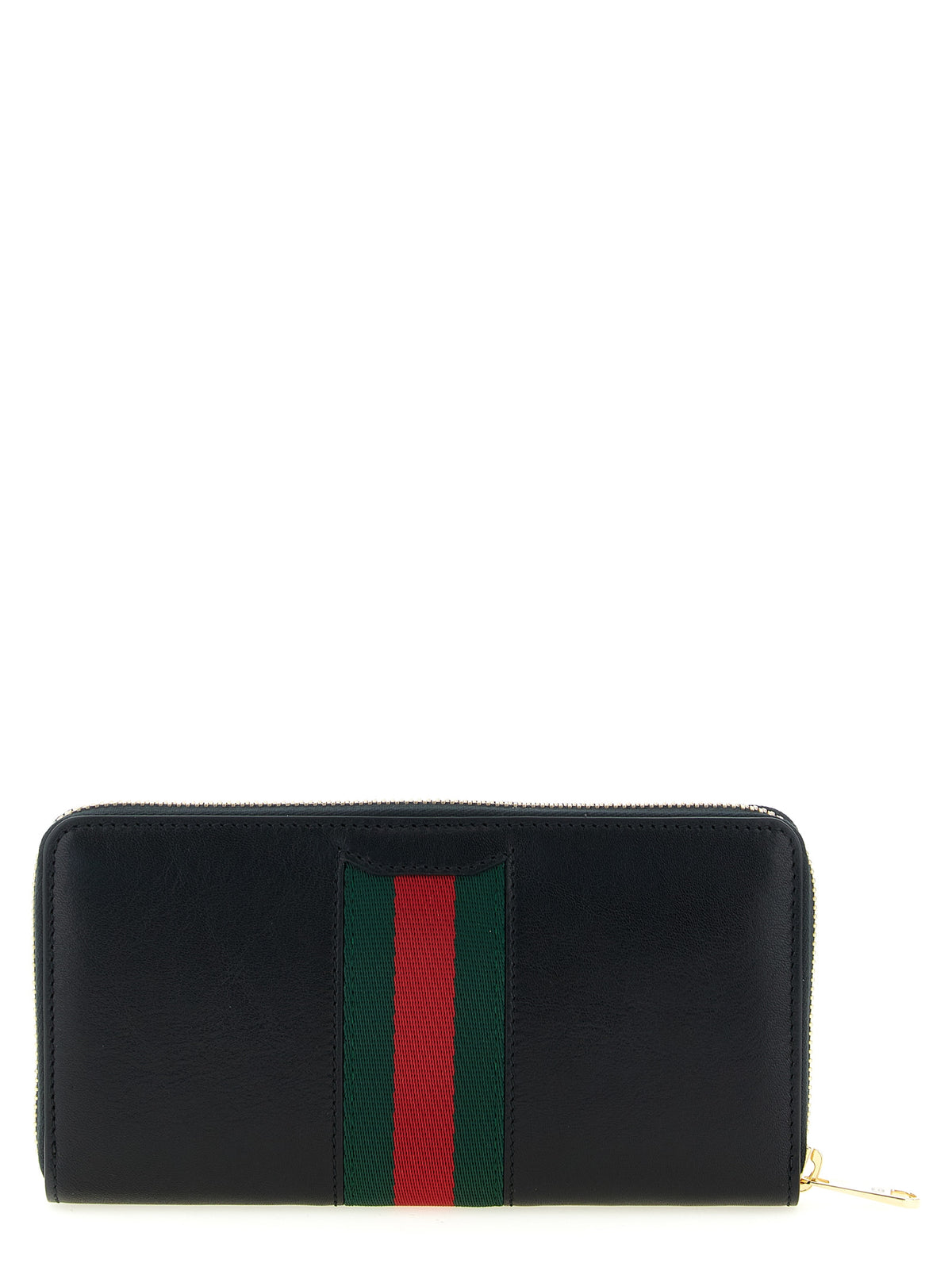 Gucci Horsebit Web Zip Around Wallet Black