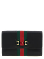 Gucci Horsebit Web Wallet On Chain Black
