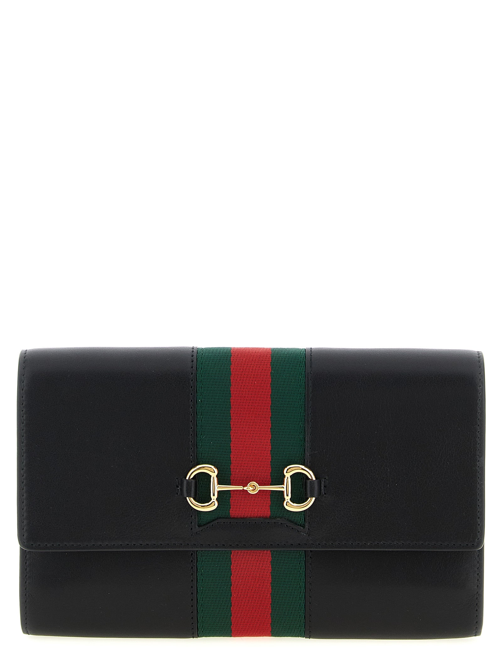 Gucci Horsebit Web Wallet On Chain Black
