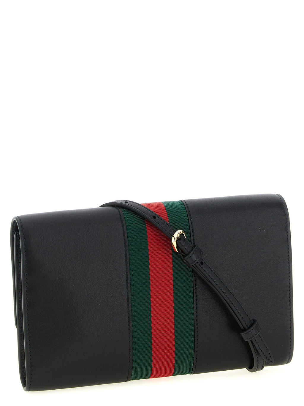 Gucci Horsebit Web Wallet On Chain Black