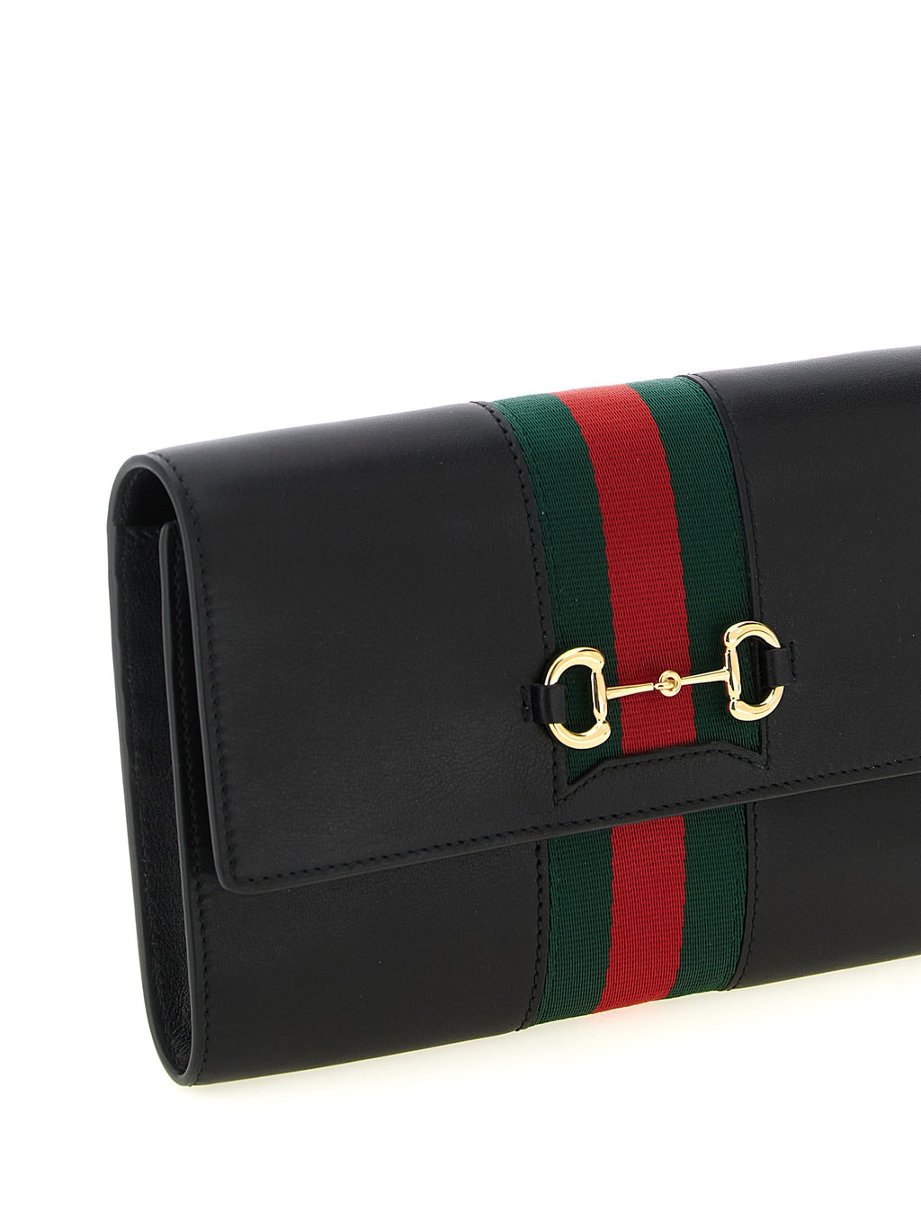 Gucci Horsebit Web Wallet On Chain Black