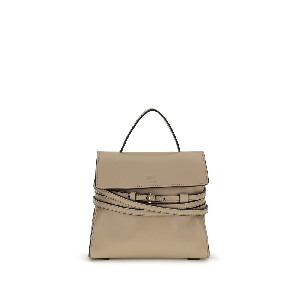 Moschino Tie Me Small Top Handle Bag Taupe