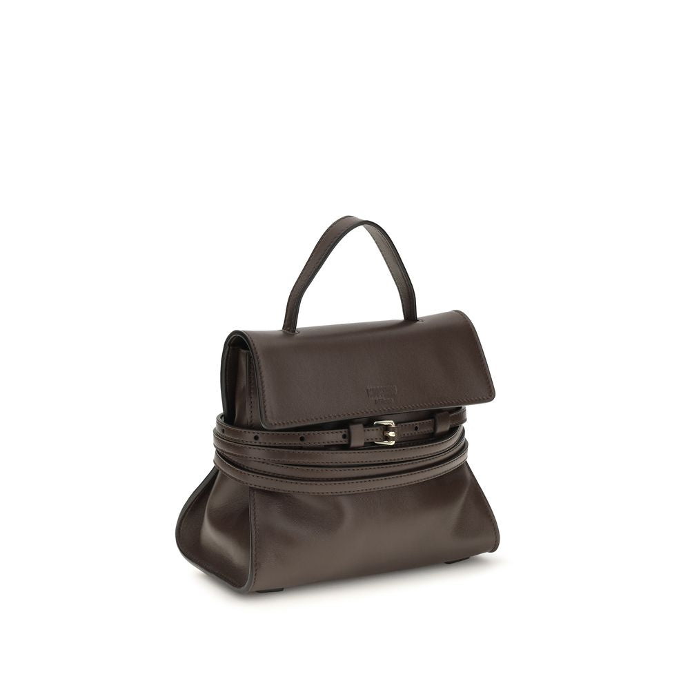 Moschino Tie Me Small Top Handle Bag brown