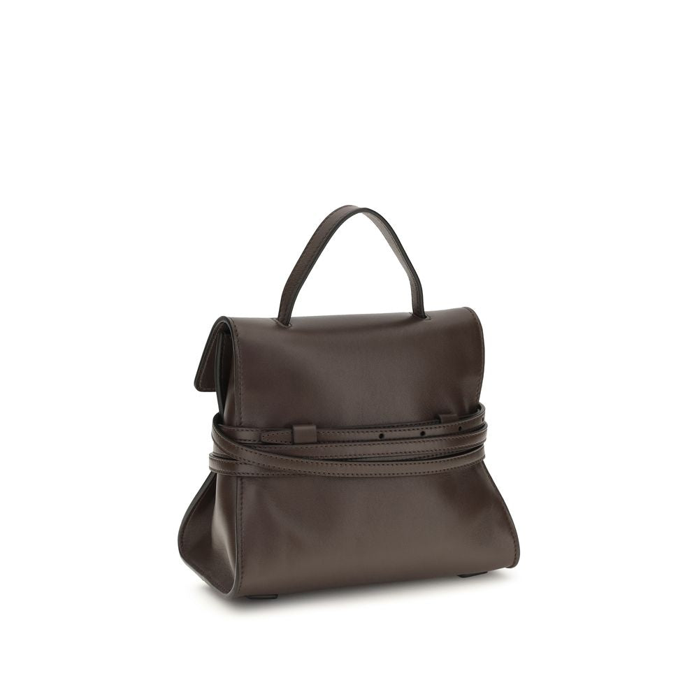 Moschino Tie Me Small Top Handle Bag brown
