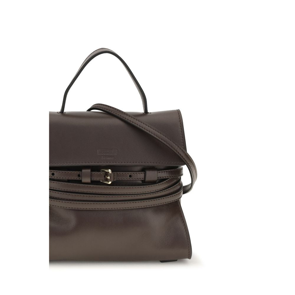 Moschino Tie Me Small Top Handle Bag brown