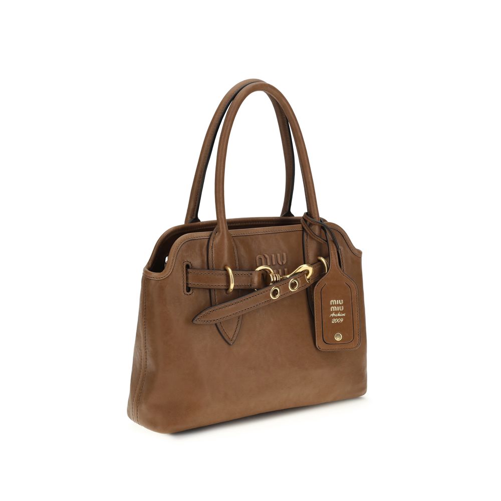 Miu Miu Aventure Brown Suede Leather Handbag