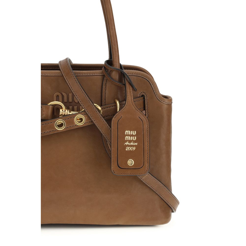 Miu Miu Aventure Brown Suede Leather Handbag