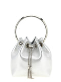 Jimmy Choo Bon Bon Silver Metallic Leather Bucket Bag