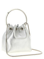 Jimmy Choo Bon Bon Silver Metallic Leather Bucket Bag