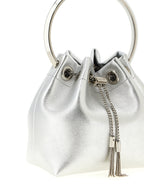 Jimmy Choo Bon Bon Silver Metallic Leather Bucket Bag