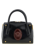 Versace Roomy Small Black Leather Handbag