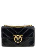 PINKO Love Black Quilted Leather Shoulder Bag