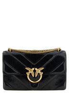 PINKO Love Black Quilted Leather Shoulder Bag