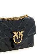 PINKO Love Black Quilted Leather Shoulder Bag