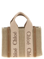 Chloé Woody Mini Linen Tote Bag Pink