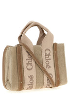 Chloé Woody Mini Linen Tote Bag Pink